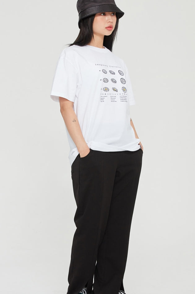 ロマンティッククラウン(ROMANTIC CROWN) FLOWER ILLUSTRATION TEE_WHITE