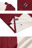ロマンティッククラウン(ROMANTIC CROWN)  CHAIN KNIT POLO_BURGUNDY