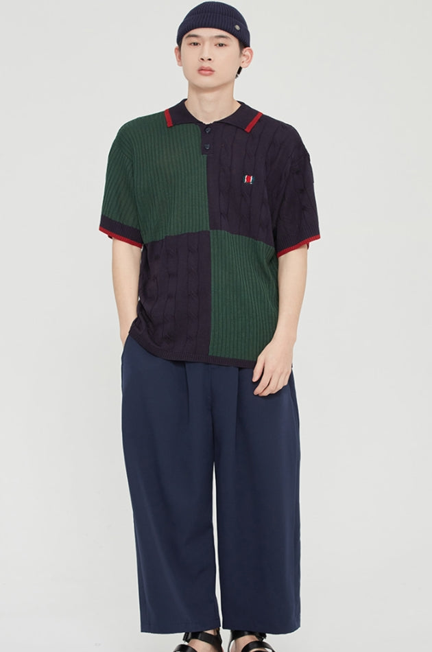 ロマンティッククラウン(ROMANTIC CROWN)  CHAIN KNIT POLO_GREEN