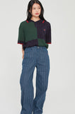 ロマンティッククラウン(ROMANTIC CROWN)  CHAIN KNIT POLO_GREEN