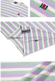ロマンティッククラウン(ROMANTIC CROWN) STRIPE RIBBED TEE_PURPLE