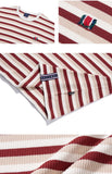 ロマンティッククラウン(ROMANTIC CROWN) STRIPE RIBBED TEE_BURGUNDY