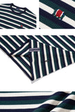 ロマンティッククラウン(ROMANTIC CROWN) STRIPE RIBBED TEE_GREEN