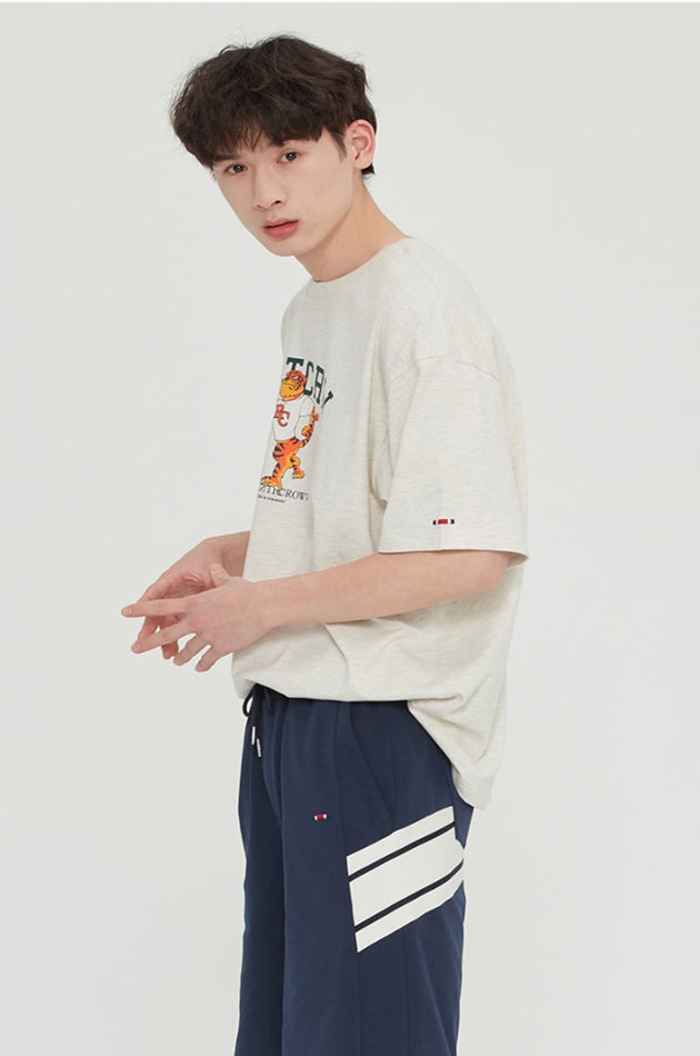 ロマンティッククラウン(ROMANTIC CROWN) ENERGETIC TIGER TEE_MELANGE IVORY