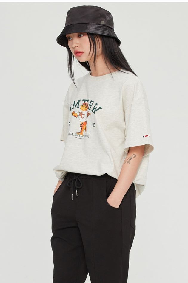 ロマンティッククラウン(ROMANTIC CROWN) ENERGETIC TIGER TEE_MELANGE IVORY