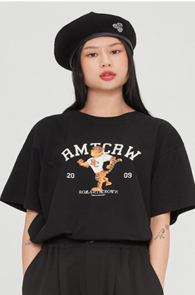 ロマンティッククラウン(ROMANTIC CROWN) ENERGETIC TIGER TEE_BLACK