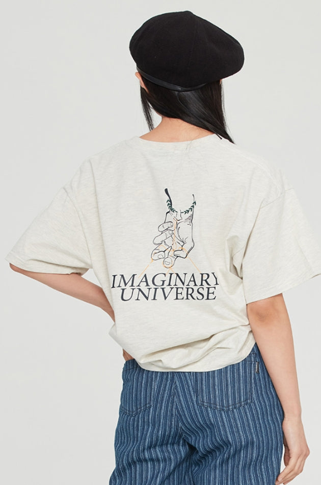 ロマンティッククラウン(ROMANTIC CROWN) STRING FIGURES TEE_MELANGE IVORY