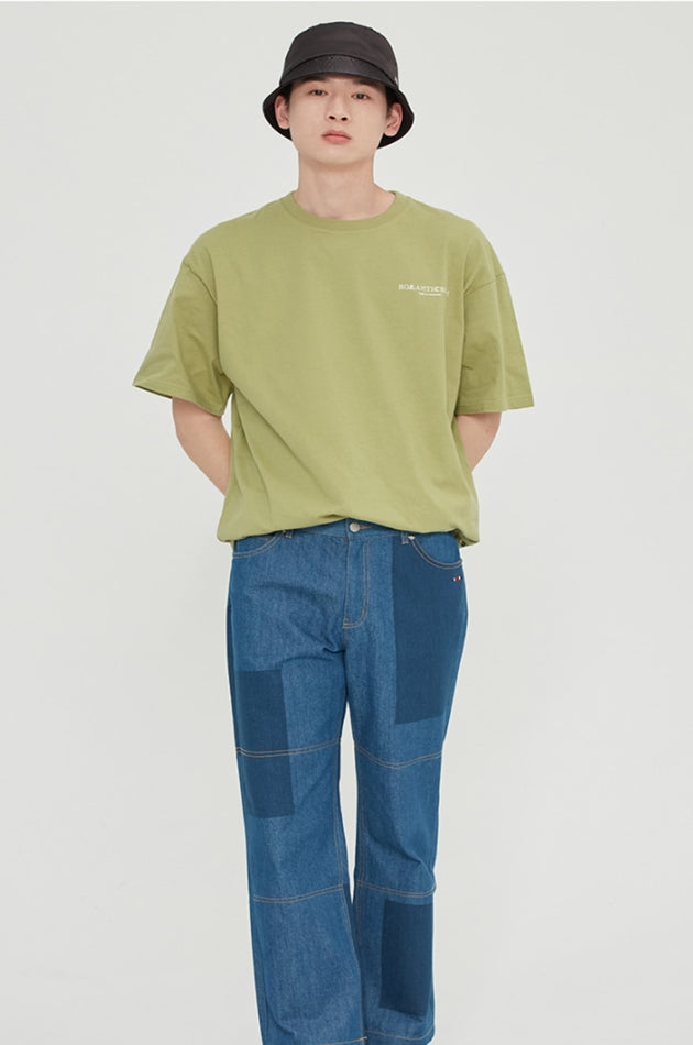 ロマンティッククラウン(ROMANTIC CROWN) SLOGAN LIST LOGO TEE_LIGHT KHAKI