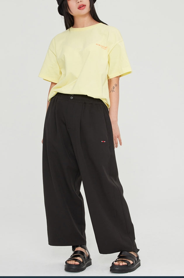 ロマンティッククラウン(ROMANTIC CROWN) SLOGAN LIST LOGO TEE_LIGHT YELLOW