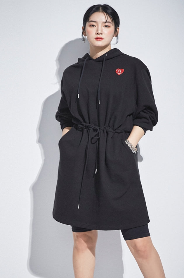AQO_studiospace(アコスタジオスペース) AQO HEART HOOD ONE-PIECE BLACK