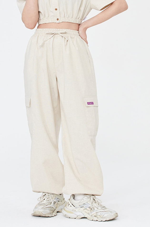 TARGETTO(ターゲット) LINEN STRING JOGGER PANTS_OATMEAL