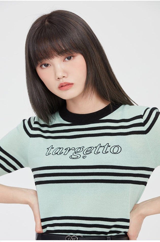 TARGETTO(ターゲット) LINE LOGO STRIPE KNIT_MINT