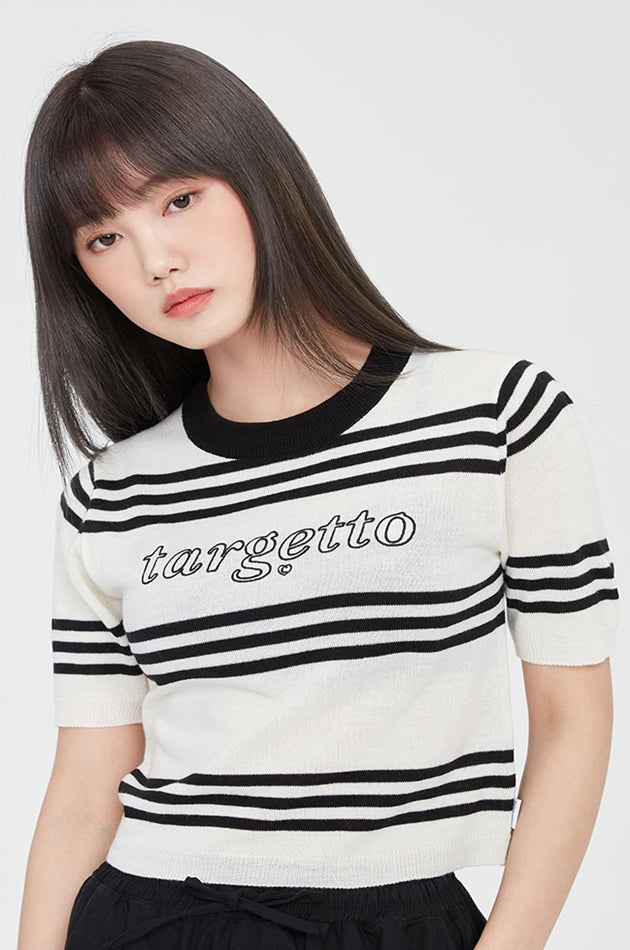 TARGETTO(ターゲット) LINE LOGO STRIPE KNIT_OATMEAL