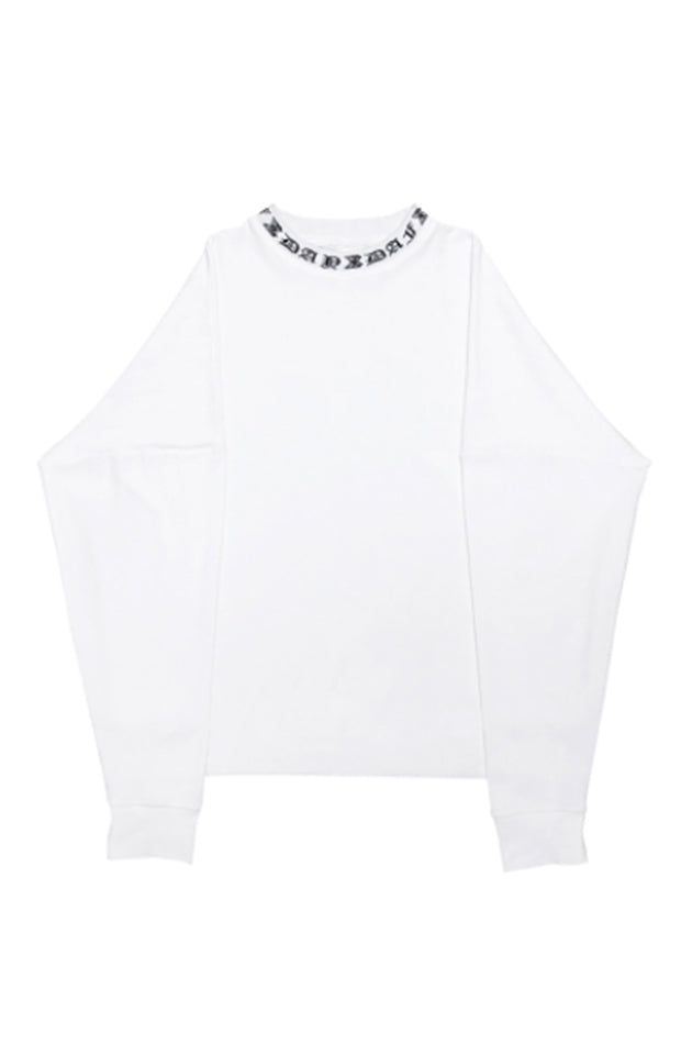 DAYDAF (デイダフ) DAYDAF NECK LOGO SLEEVE T-SHIRT (WHITE)