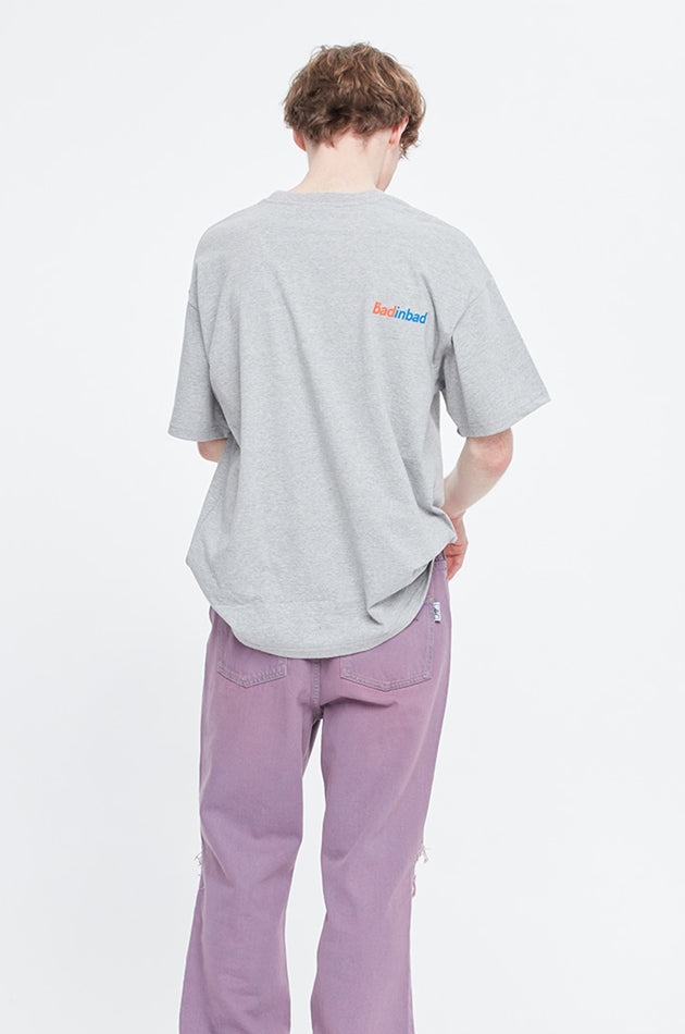 ベドインベド(BADINBAD) MINIMAL LOGO TEE_GREY