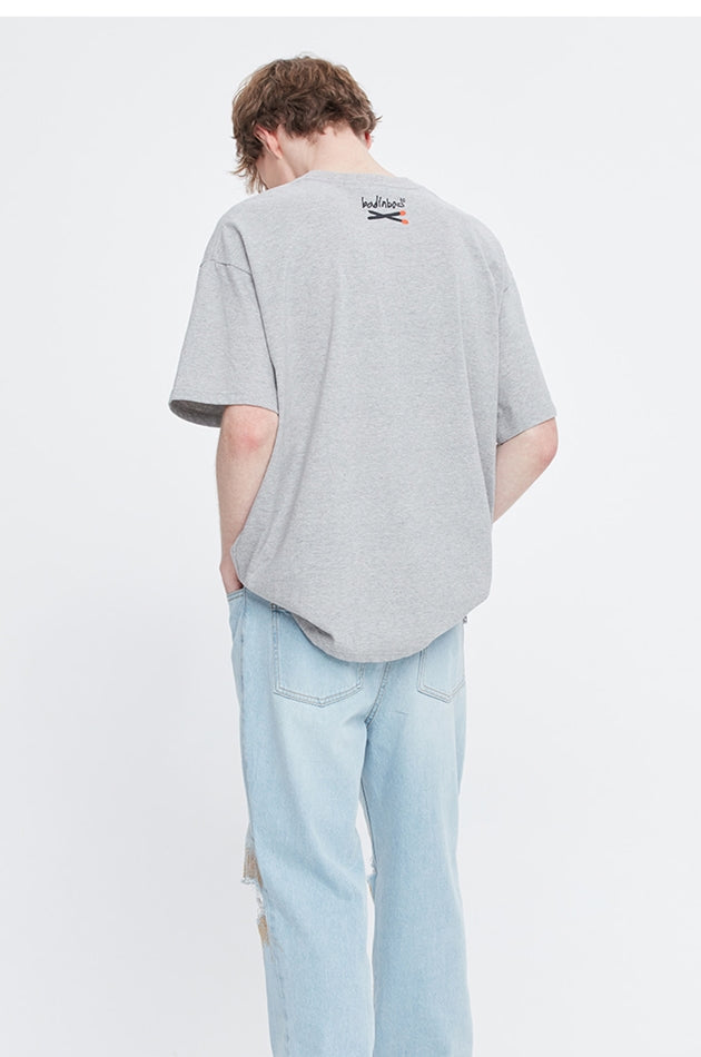 ベドインベド(BADINBAD)  PLAY WITH BAD TEE_GREY