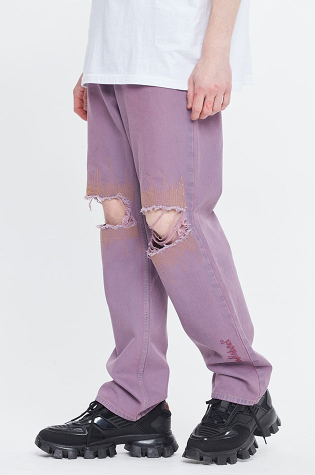 ベドインベド(BADINBAD) WAVE STITCH DENIM_DEEP PURPLE