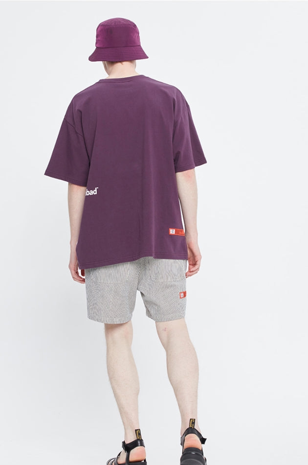 ベドインベド(BADINBAD) FRANKLIN PORTRAIT TEE_DEEP PURPLE