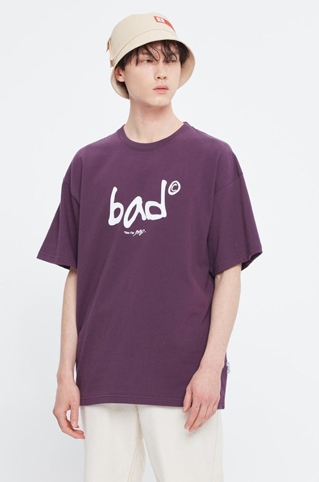 ベドインベド(BADINBAD) HAND DRAWING LOGO TEE_DEEP PURPLE