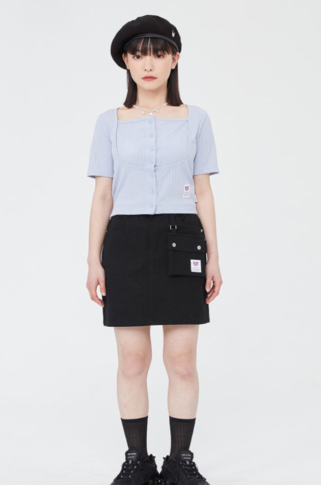 TARGETTO(ターゲット) LAYERED RIBBED CARDIGAN_LIGHT PURPLE