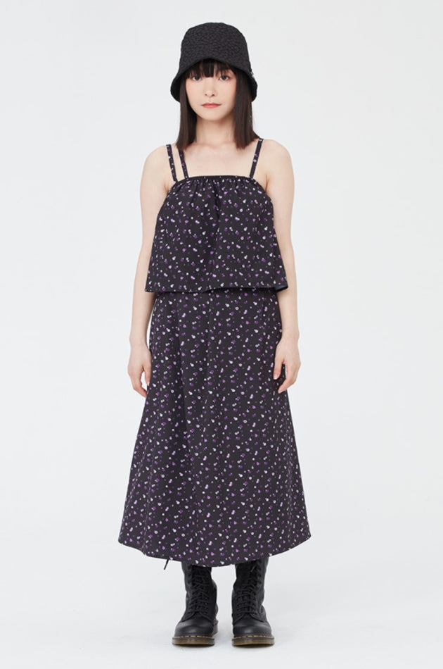 TARGETTO(ターゲット) FLOWER PATTERN LAYERED ONEPIECE_BLACK