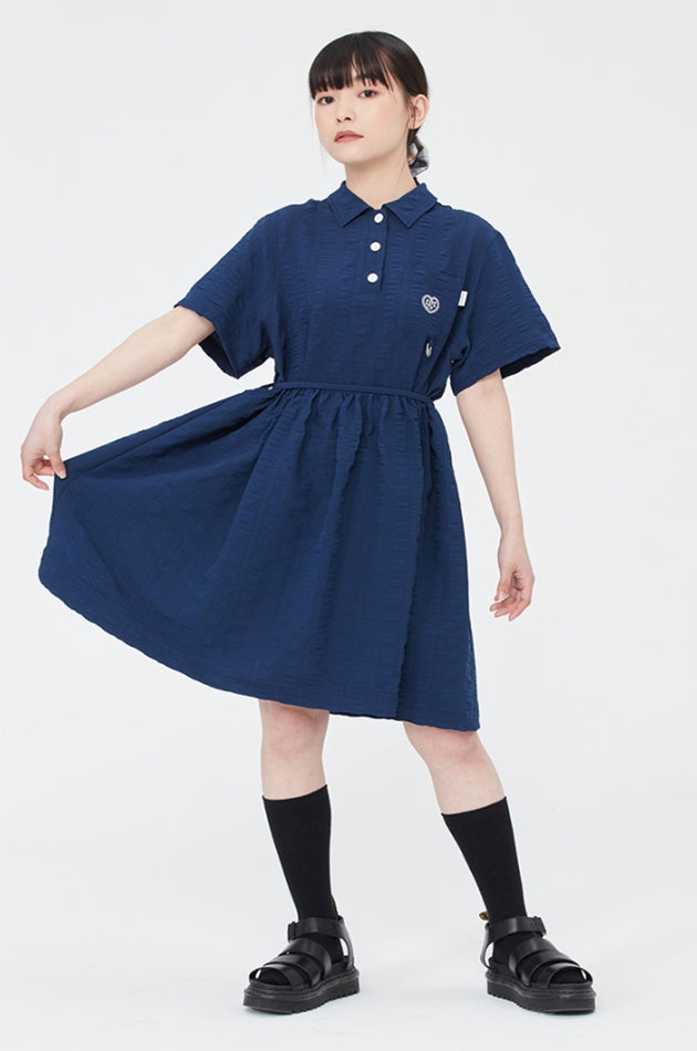 TARGETTO(ターゲット) CHECK SHIRRING ONEPIECE_NAVY