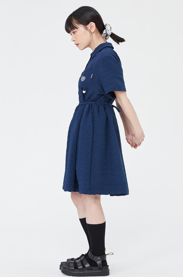 TARGETTO(ターゲット) CHECK SHIRRING ONEPIECE_NAVY