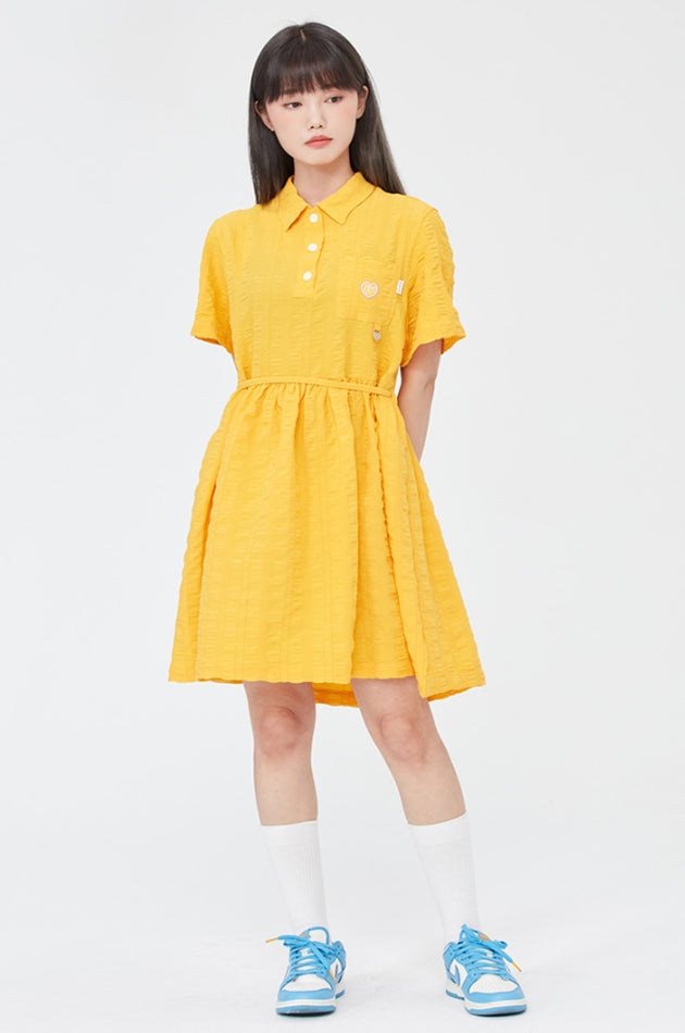 TARGETTO(ターゲット) CHECK SHIRRING ONEPIECE_YELLOW