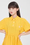 TARGETTO(ターゲット) CHECK SHIRRING ONEPIECE_YELLOW