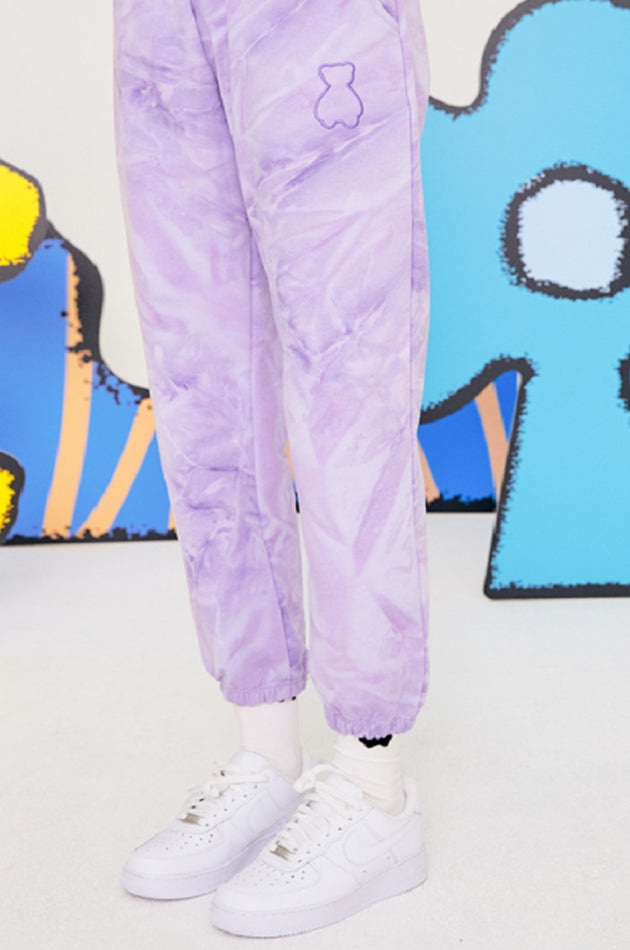 AQO_studiospace(アコスタジオスペース) AQO TIE DYED BEAR JOGGER PANTS PURPLE