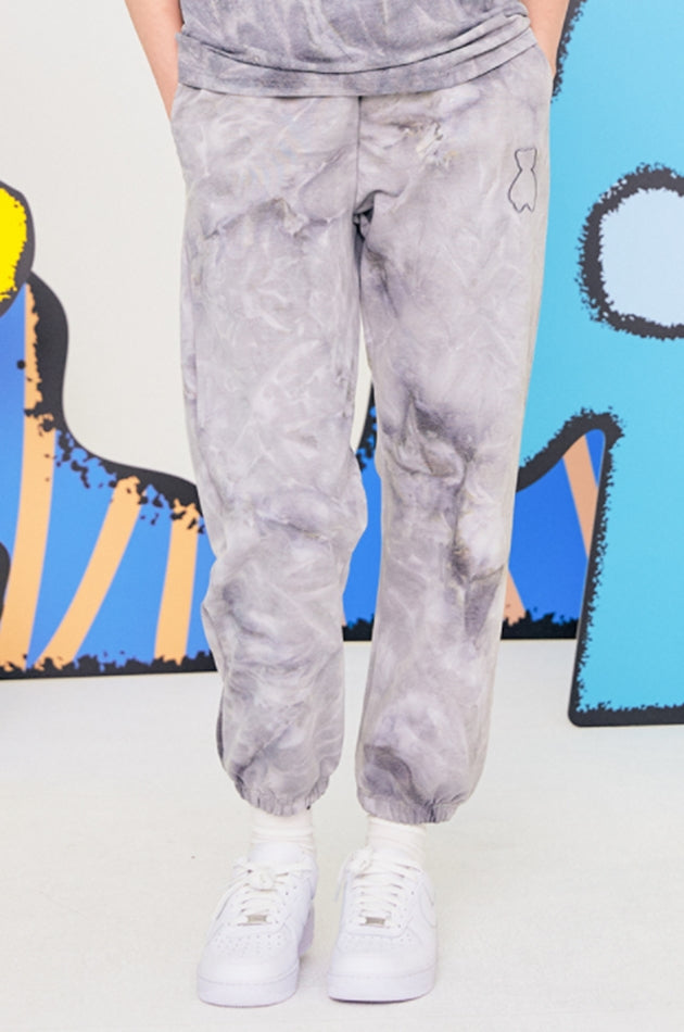 AQO_studiospace(アコスタジオスペース) AQO TIE DYED BEAR JOGGER PANTS GREY