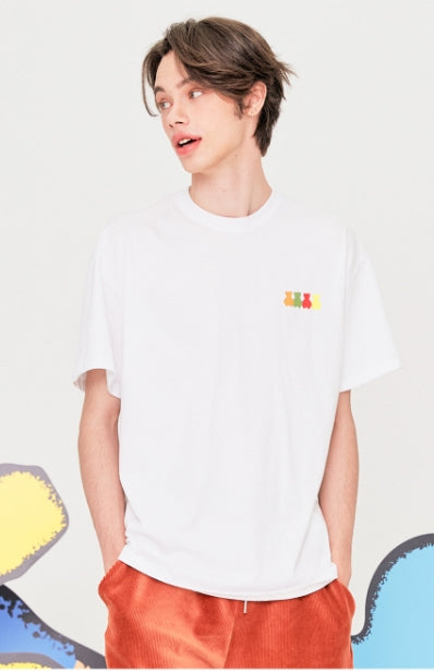 AQO_studiospace(アコスタジオスペース) AQO RAINBOW BEAR T-SHIRTS WHITE