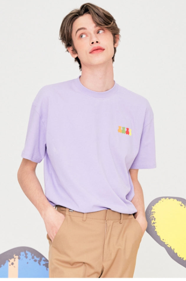 AQO_studiospace(アコスタジオスペース) AQO RAINBOW BEAR T-SHIRTS VIOLET
