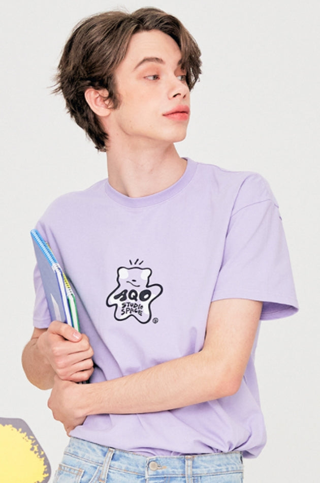 AQO_studiospace(アコスタジオスペース) AQO ULLOOK BEAR T-SHIRTS VIOLET
