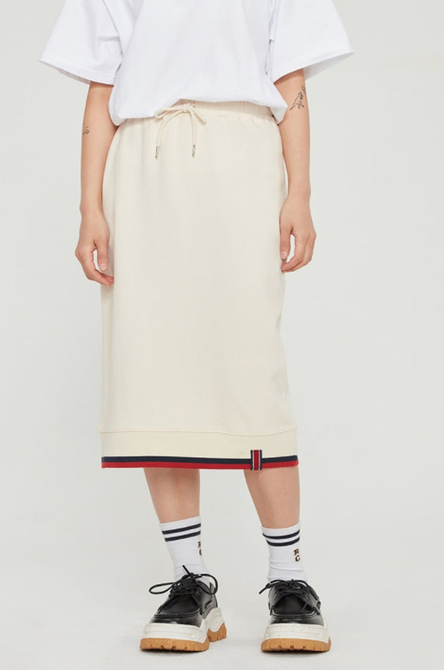 ロマンティッククラウン(ROMANTIC CROWN) COTTON RIB SKIRT_OATMEAL