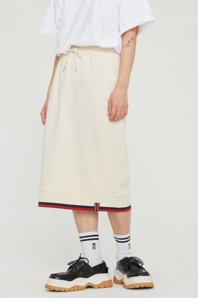 ロマンティッククラウン(ROMANTIC CROWN) COTTON RIB SKIRT_OATMEAL