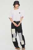 ロマンティッククラウン(ROMANTIC CROWN) FLOWER FACE BACK LINE TEE_MELANGE LIGHT PURPLE