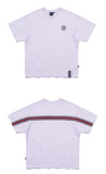 ロマンティッククラウン(ROMANTIC CROWN) FLOWER FACE BACK LINE TEE_MELANGE LIGHT PURPLE