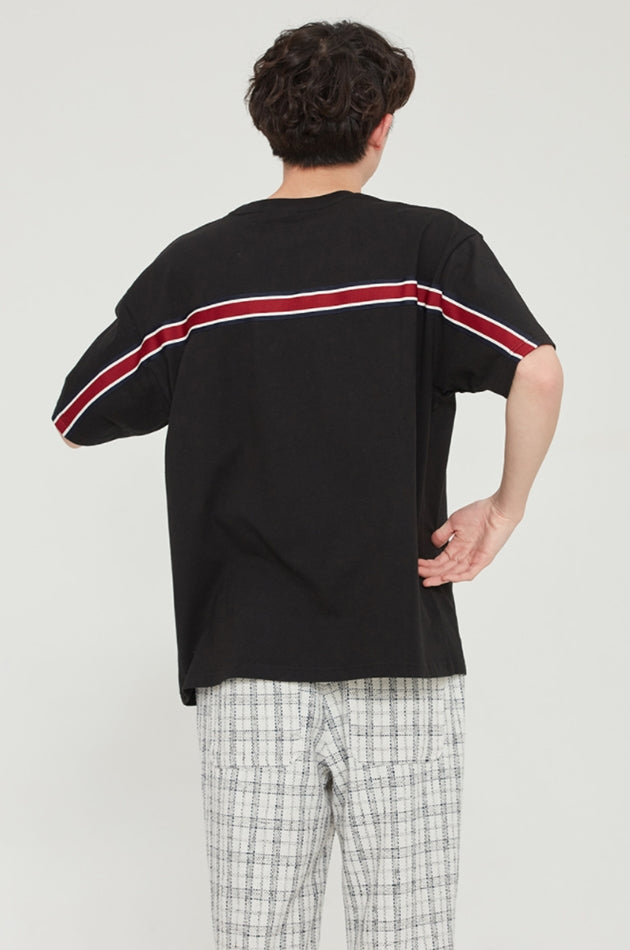 ロマンティッククラウン(ROMANTIC CROWN) FLOWER FACE BACK LINE TEE_BLACK