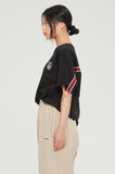 ロマンティッククラウン(ROMANTIC CROWN) FLOWER FACE BACK LINE TEE_BLACK