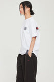 ロマンティッククラウン(ROMANTIC CROWN) FLOWER FACE BACK LINE TEE_WHITE