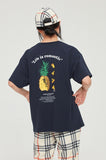 ロマンティッククラウン(ROMANTIC CROWN) COLOR DOT PINEAPPLE TEE_NAVY