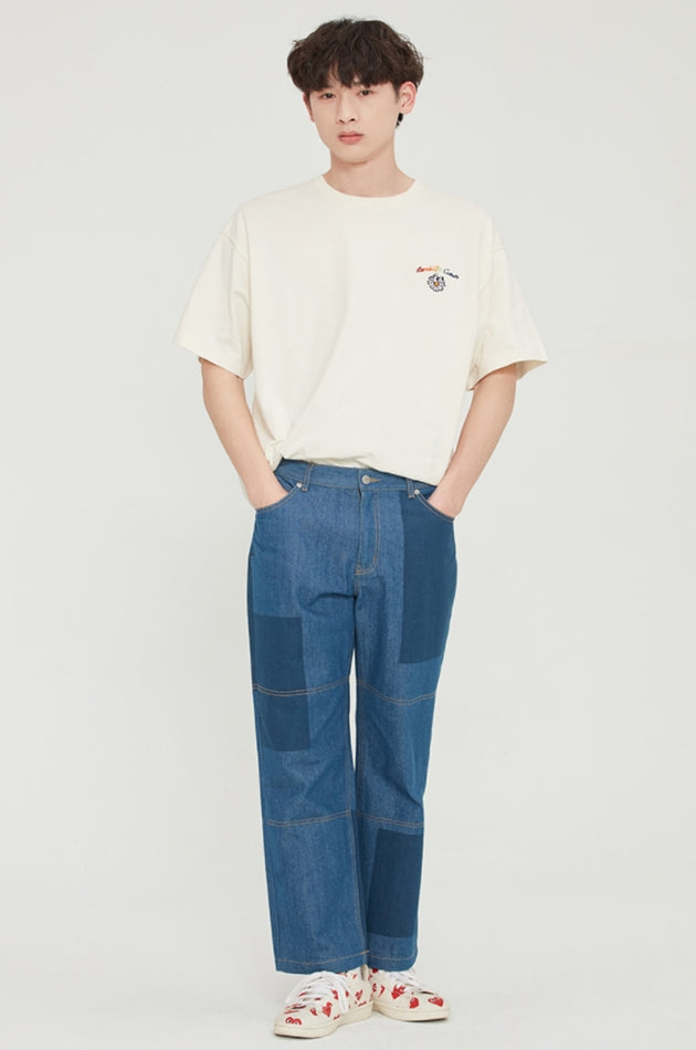 ロマンティッククラウン(ROMANTIC CROWN)   FLOWER FACE LOGO TEE_OATMEAL