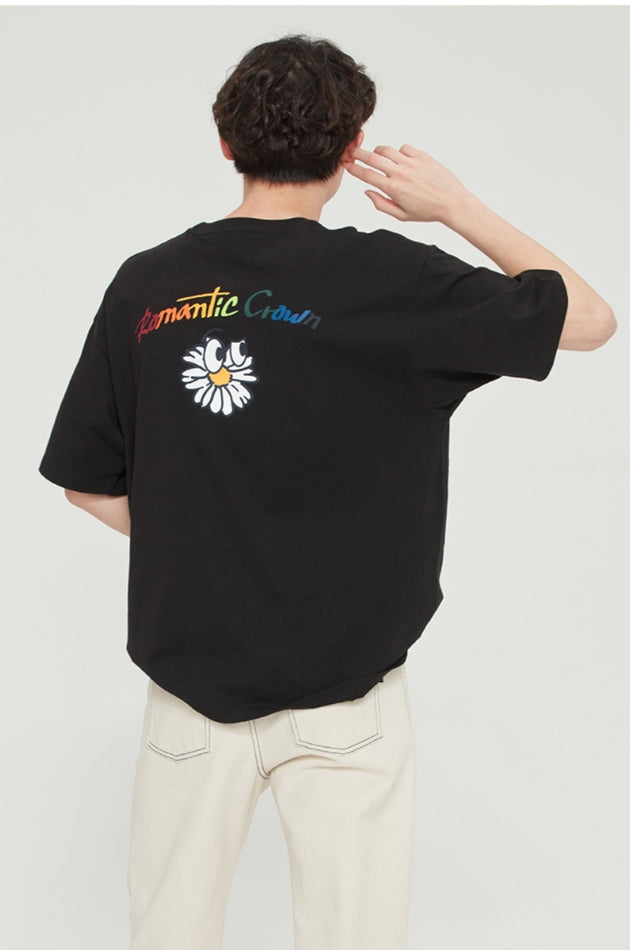 ロマンティッククラウン(ROMANTIC CROWN)   FLOWER FACE LOGO TEE_BLACK