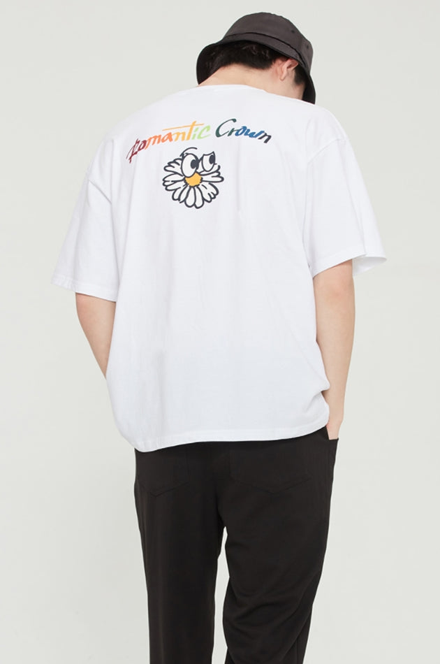 ロマンティッククラウン(ROMANTIC CROWN)   FLOWER FACE LOGO TEE_WHITE