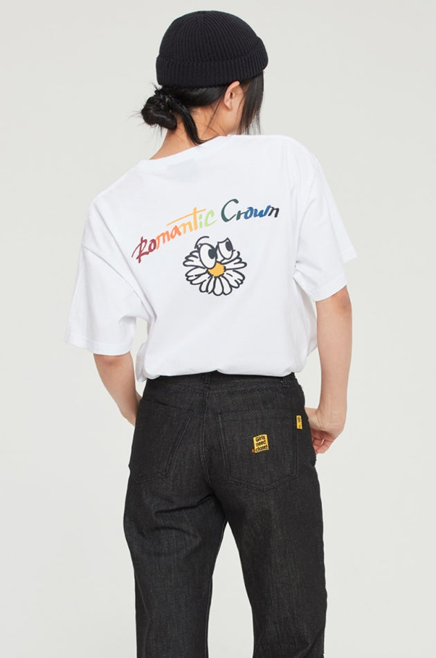 ロマンティッククラウン(ROMANTIC CROWN)   FLOWER FACE LOGO TEE_WHITE