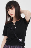 TARGETTO(ターゲット) EYELET CROP TEE SHIRT_BLACK