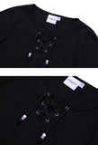 TARGETTO(ターゲット) EYELET CROP TEE SHIRT_BLACK