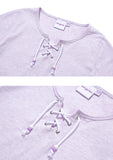 TARGETTO(ターゲット) EYELET CROP TEE SHIRT_MELANGE LIGHT PURPLE