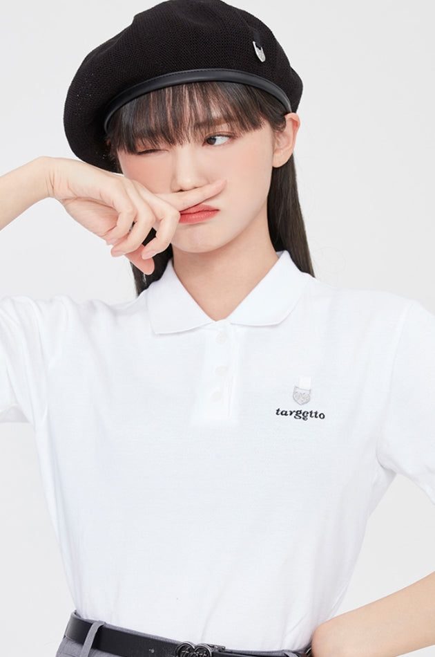 TARGETTO(ターゲット) HEART RING PIQUE SHIRT_WHITE